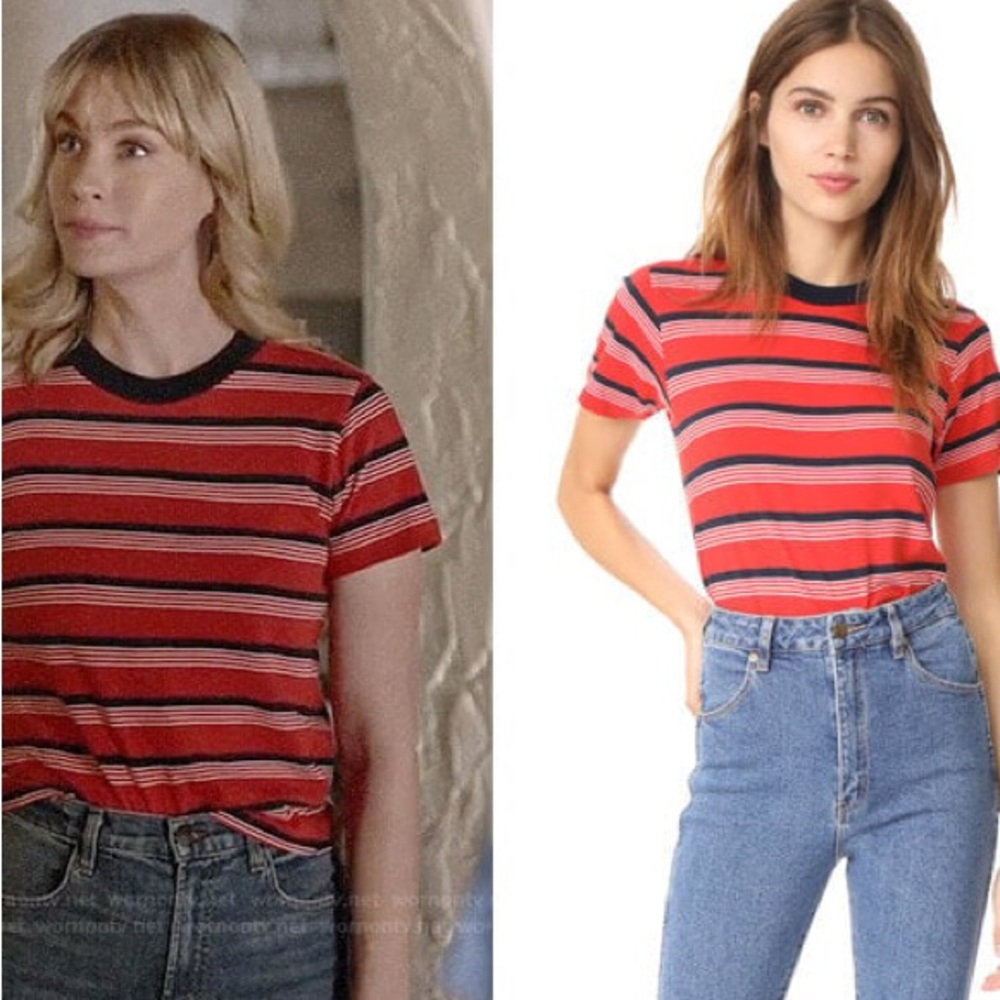 Rolla's Stripey Crew Tee - Flame Stripe